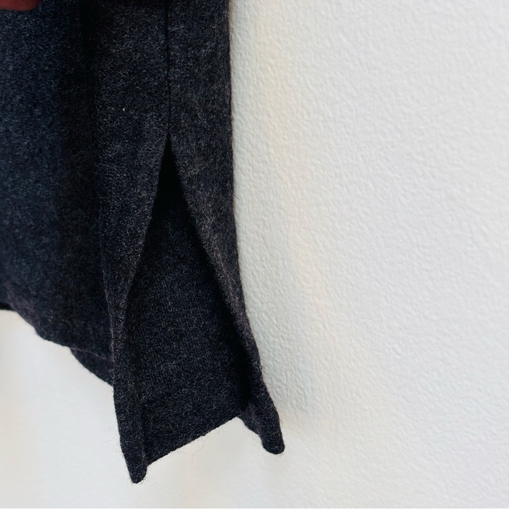 Eileen Fisher Mandarin Collar Wool Shirt Shacket Minimalist Charcoal Gray PM - Picture 5 of 11